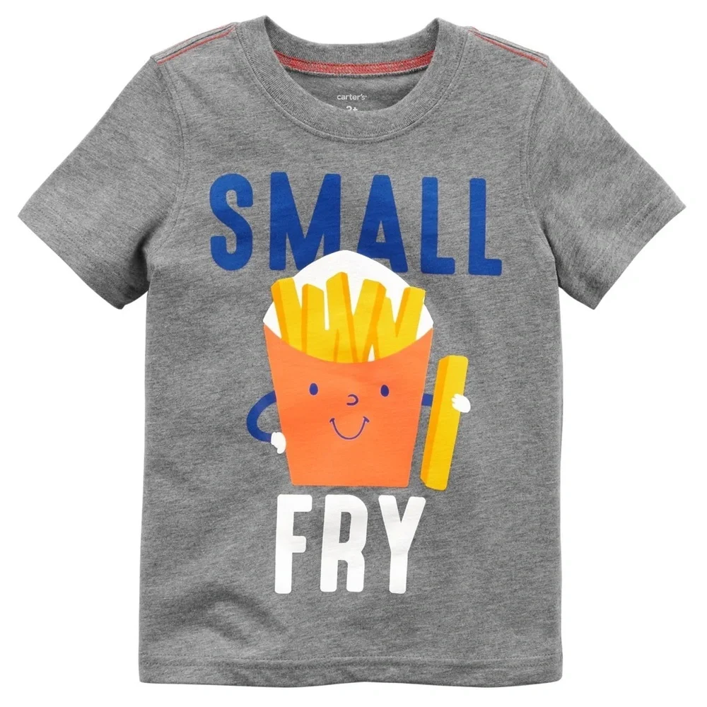 Carter's Gray Tee with 'Small Fry' Graphic